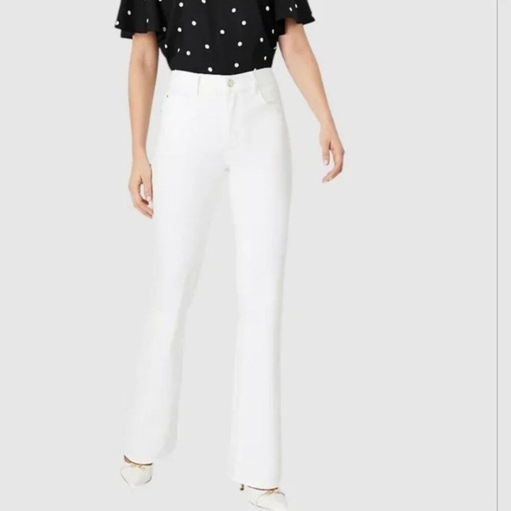 Ann Taylor White Bootcut Jeans - Clean Straight Hem